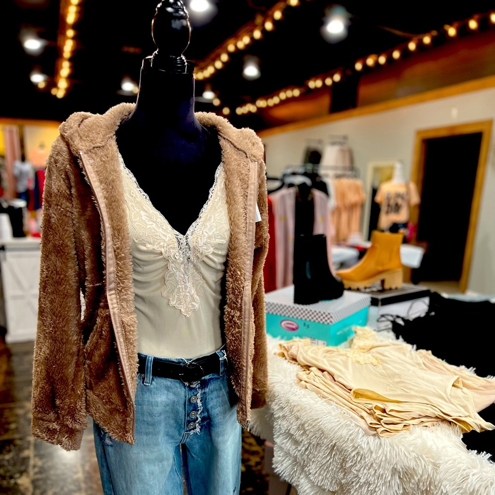 Tan teddy bear jacket